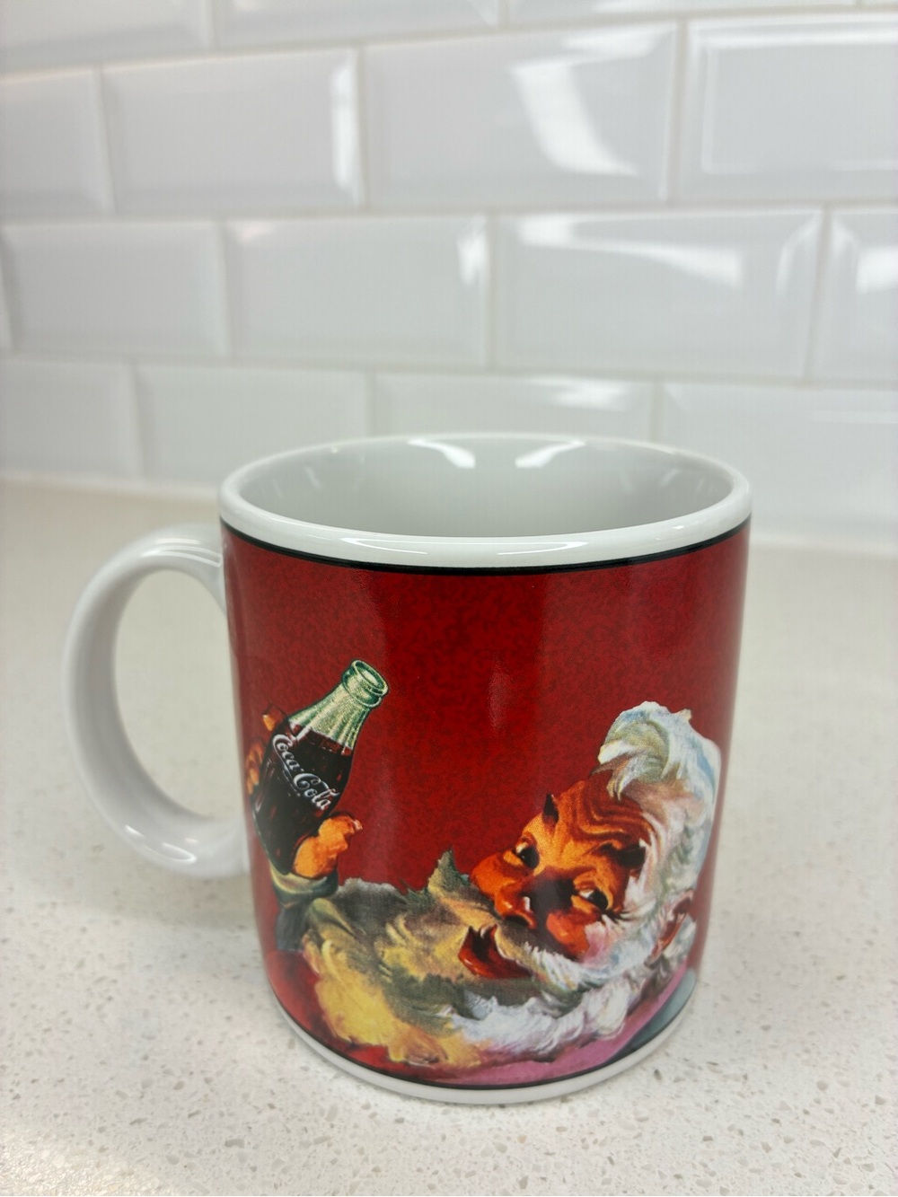 Vintage style for Coca Cola Sakura Red Santa Ceramic Mug
